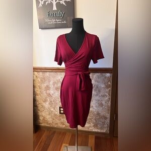 Burgundy smock dress